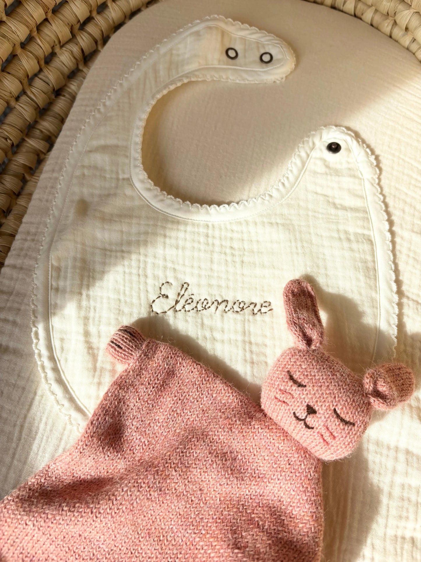 Bavoir Écru La petite mésange