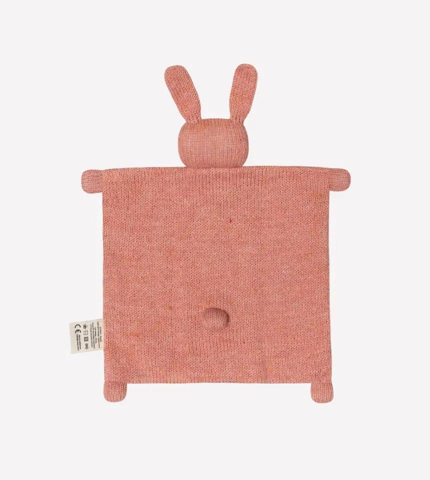 Main Sauvage Doudou plat tricoté rose La petite mésange