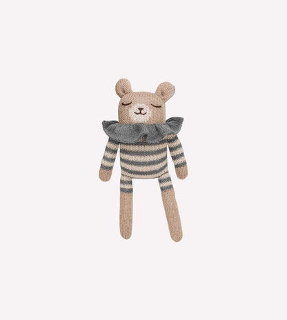 Main Sauvage Doudou teddy bear striped slate playsuit