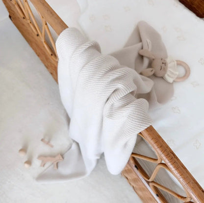 Couverture Laine de Mérinos Beige La petite mésange